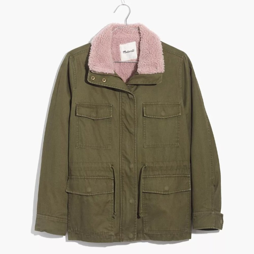 Madewell Sherpa-Trimmed Surplus Jacket